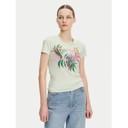 Zdjęcie Guess T-Shirt W5GI07 J1314 Turkusowy Slim Fit