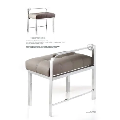 Zdjęcie Taboret z mosiądzu krome z ręcznie ciętym polerowanym przezroczystym kryształem - Il Paralume Marina