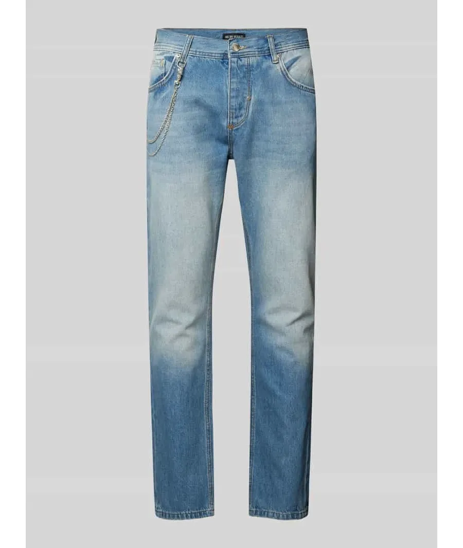obrazek 1 Jeansy o skróconym kroju slim fit z łańcuszkami