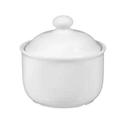 Picture A unique small porcelain sugar bowl with a modern shape - Seltmann Weiden