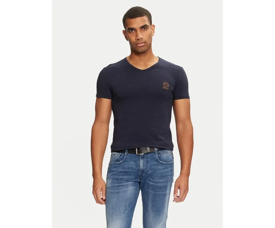 obrazek 1 Versace T-Shirt AUU01004 1A1001 Granatowy Regular Fit