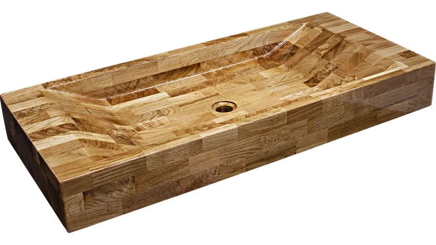 obrazek 1 Designerska umywalka 90 cm SIRIUS, dąb, lakier matowy, naturalny