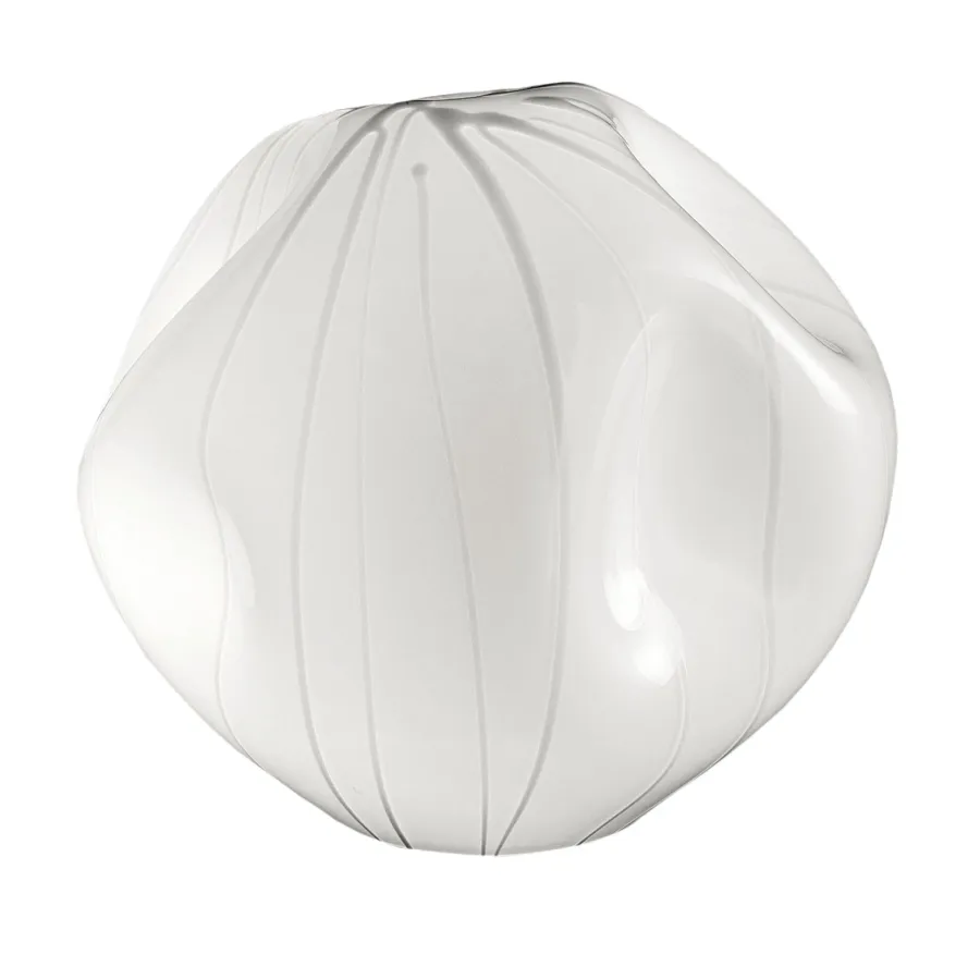 obrazek 4 Oryginalna szklana lampa o wyglądzie zgniecionej kuli
