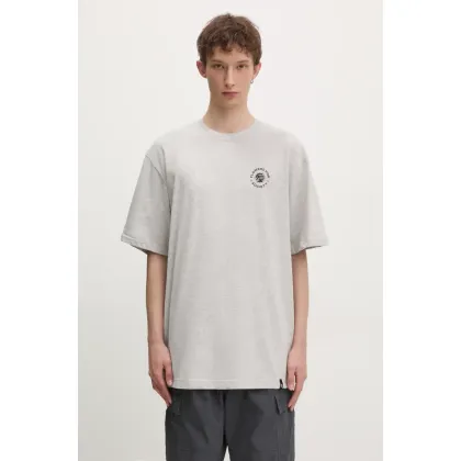 Zdjęcie Flowers for Society t-shirt bawełniany Basic męski kolor szary gładki FFSAPP040