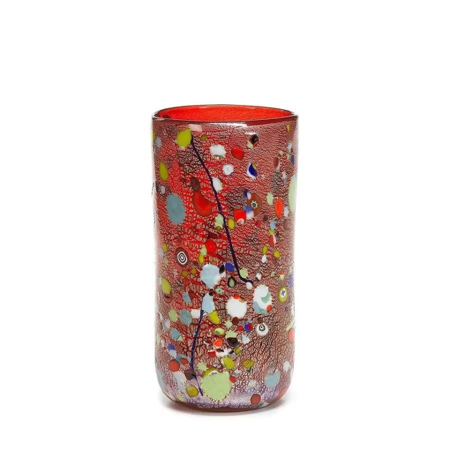 obrazek 1 Czerwony artystyczny wazon ze szkła murano (23 cm)