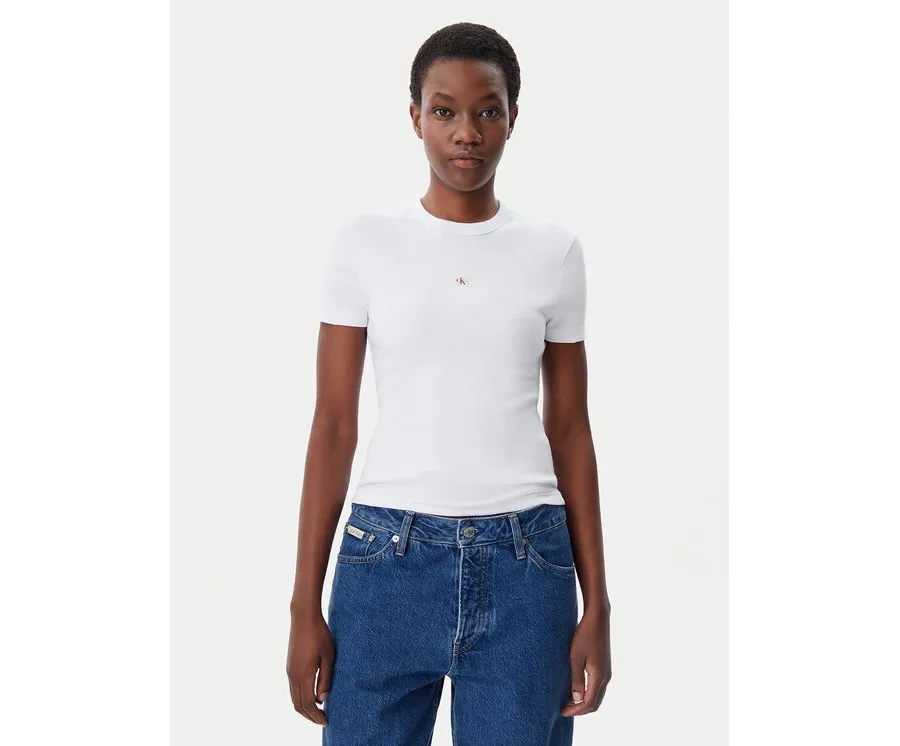 obrazek 1 Calvin Klein Jeans T-Shirt J20J225245 Biały Slim Fit