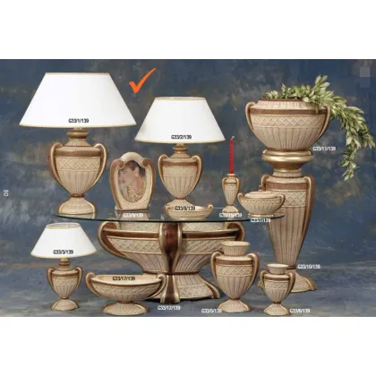 Zdjęcie Luksusowa ceramiczna lampa z antycznego złotego brązu