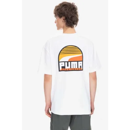 Zdjęcie Puma t-shirt bawełniany kolor biały z nadrukiem 539158.52-BIALY