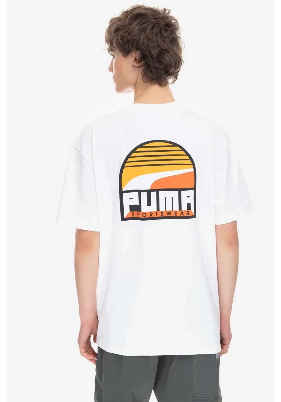 obrazek 1 Puma t-shirt bawełniany kolor biały z nadrukiem 539158.52-BIALY