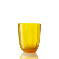 Zdjęcie Elegancka żółta szklanka do wody szkło Murano