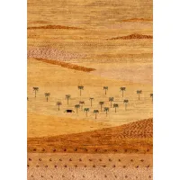 Picture Elegant yellow hand-woven carpet from Iran - Jordan
