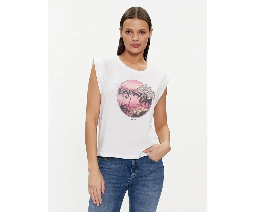 obrazek 1 Liu Jo T-Shirt MA4332 J5003 Biały Regular Fit
