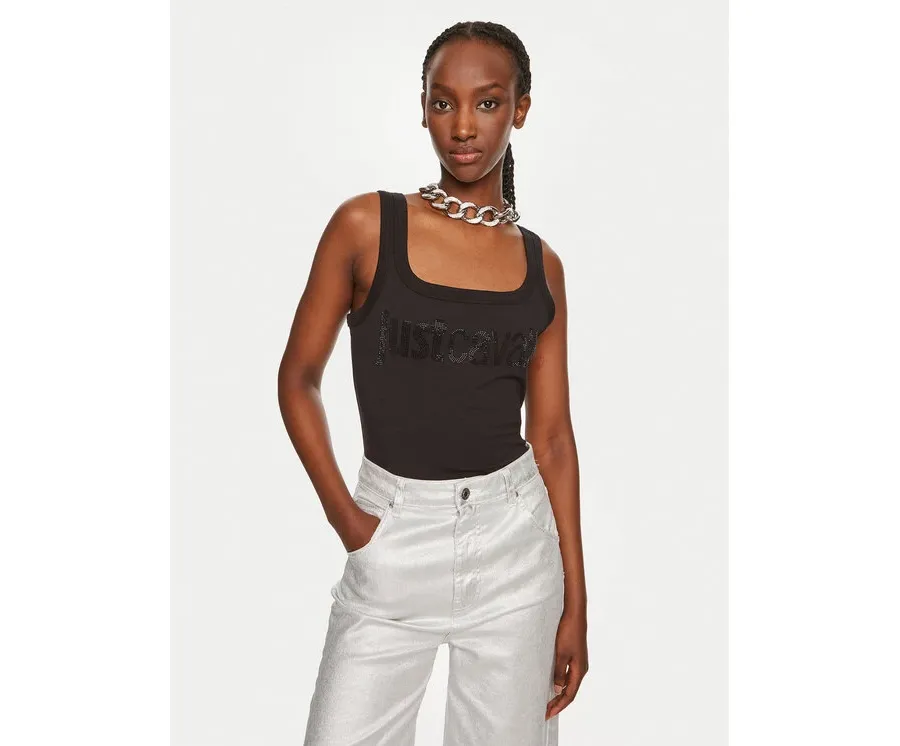 obrazek 1 Just Cavalli Top 76PAME03 Czarny Regular Fit
