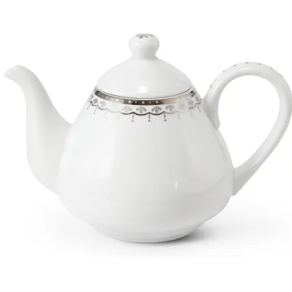 Zdjęcie Stylowy czajniczek z platynowym drobnym zdobieniem z kolekcji HyggeLine – Leander