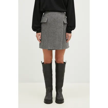 Zdjęcie Sportmax spódnica wełniana Laccio kolor czarny mini prosta 2422106012600