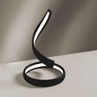 Zdjęcie Czarna lampa stołowa Flame z aluminium i silikonu