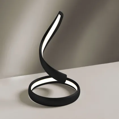 Zdjęcie Czarna lampa stołowa Flame z aluminium i silikonu