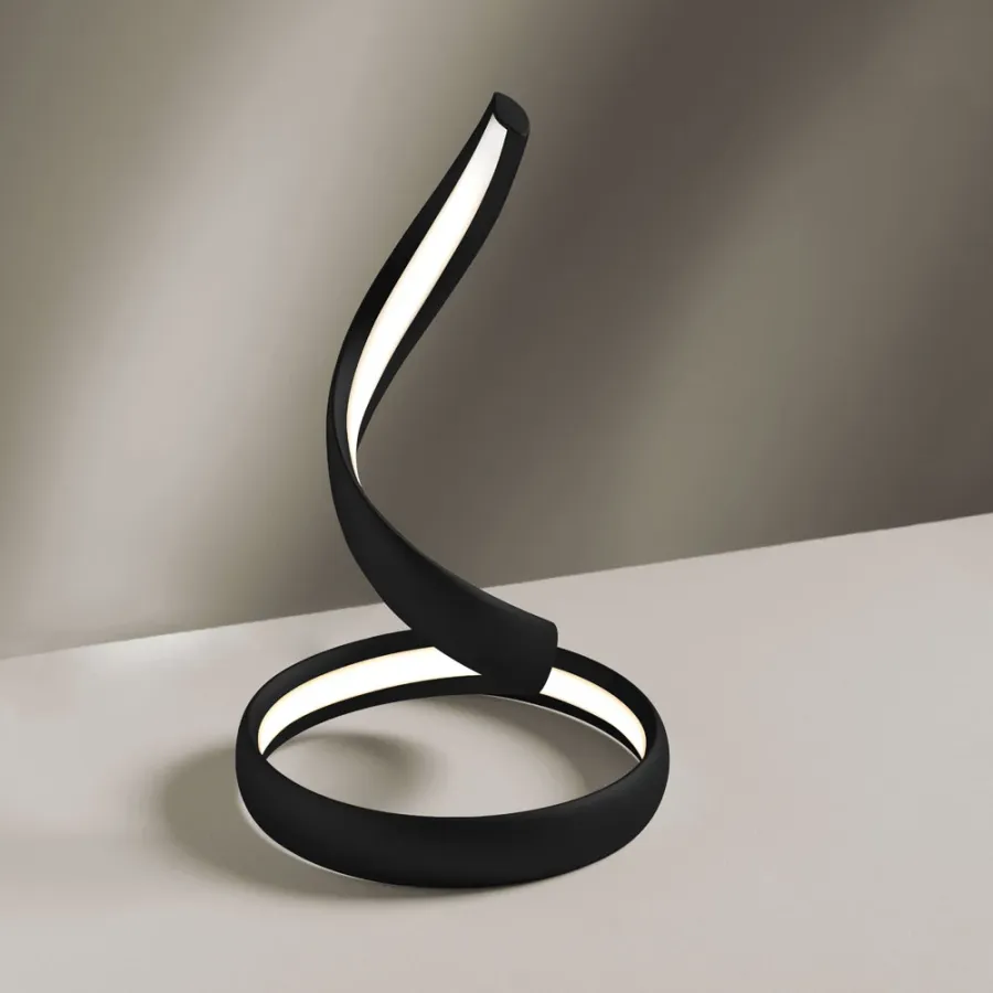 obrazek 1 Czarna lampa stołowa Flame z aluminium i silikonu