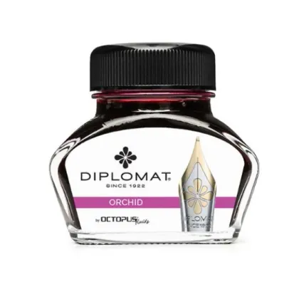 Picture Diplomat fountain pen ink in an inkwell - orchid pink, 30 ml