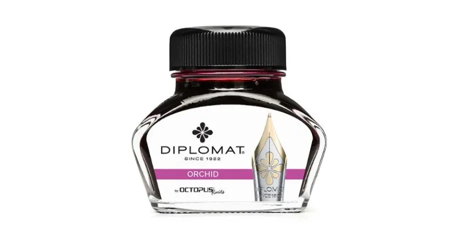 obrazek 1 Atrament do piór wiecznych Diplomat w kałamarzu - orchidea różowy, 30 ml