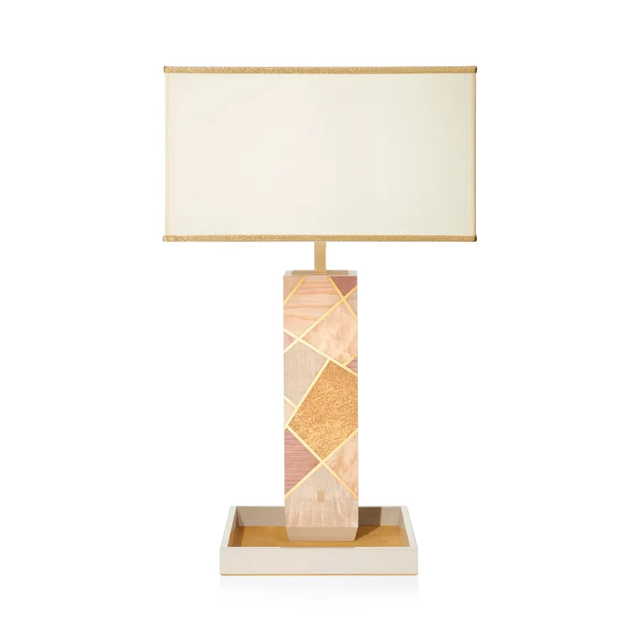 obrazek 1 Piękna stylowa lampa stołowa wykonana z drewna