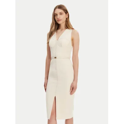 Zdjęcie Elisabetta Franchi Sukienka koktajlowa AB-706-51E2-193 Écru Slim Fit