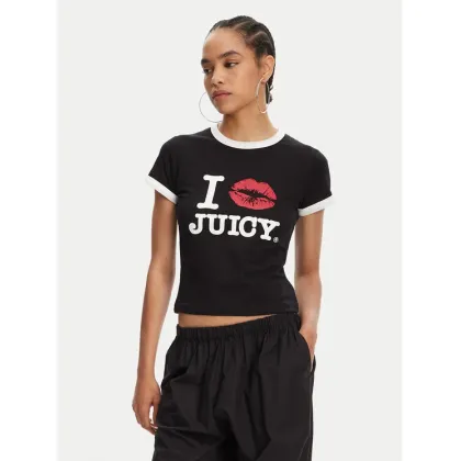 Zdjęcie Juicy Couture T-Shirt I Kiss JCWCT125318 Czarny Slim Fit