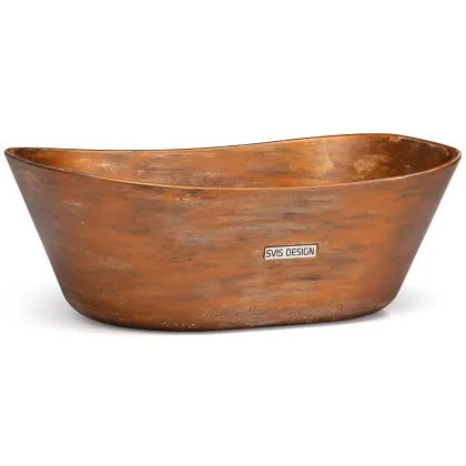 Zdjęcie Stylowa umywalka 50 cm LIBRA BASIC – AGED METAL, miedziany i czarny, lakier matowy