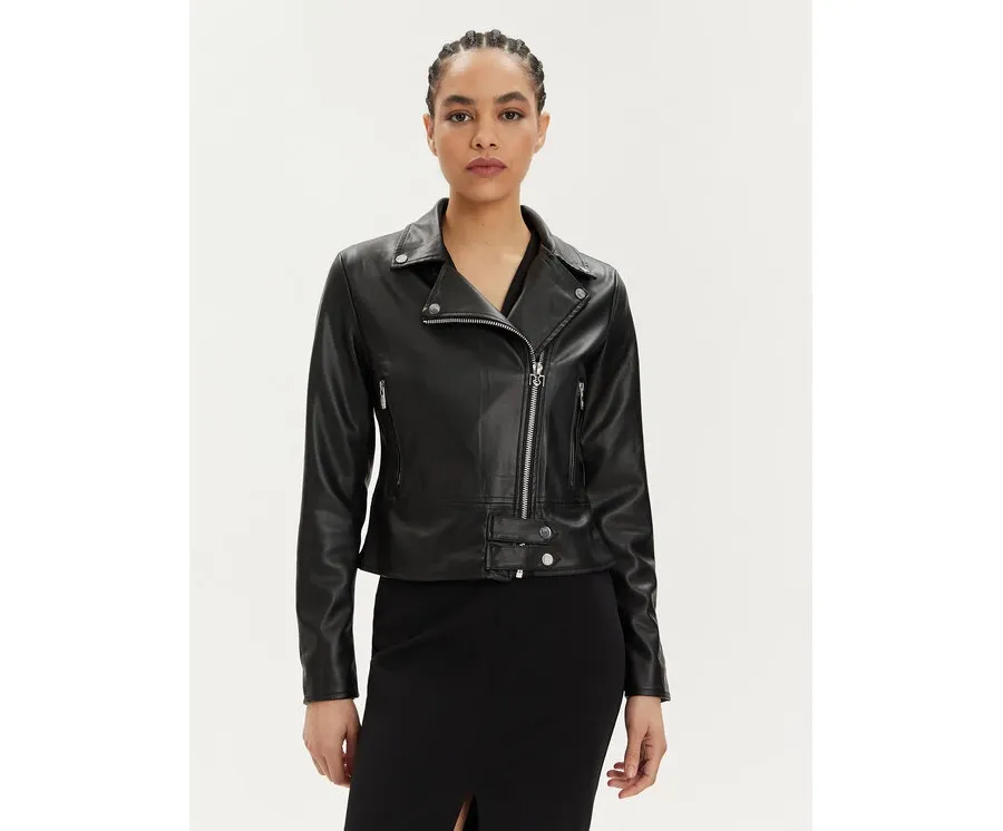 obrazek 1 Rinascimento Kurtka z imitacji skóry CFC0111704003 Czarny Regular Fit