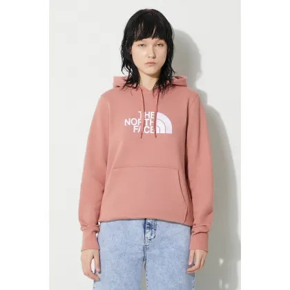 Zdjęcie The North Face bluza bawełniana W Drew Peak Pullover Hoodie damska kolor różowy z kapturem NF0A55ECNXQ1