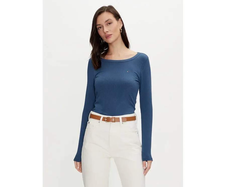 obrazek 1 Tommy Hilfiger Bluzka WW0WW38869 Niebieski Slim Fit