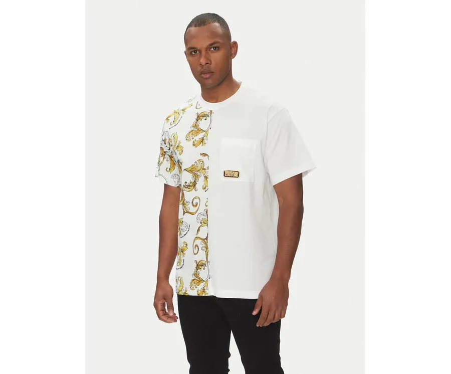 obrazek 1 Versace Jeans Couture T-Shirt 78GAH609 Biały Regular Fit