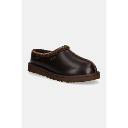 Zdjęcie UGG kapcie skórzane Tasman Lthr Regen kolor brązowy 1163890-IWD