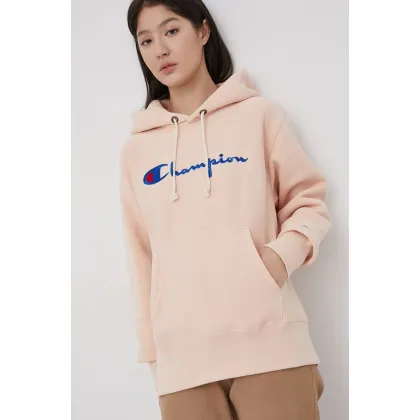 Zdjęcie Champion Bluza 114788 damska kolor różowy z kapturem z aplikacją 114788-WW001