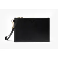 Picture Black leather clutch bag from an Italian manufacturer