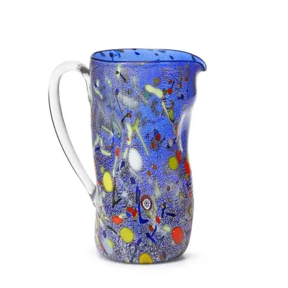 Zdjęcie Niebieski dzbanek z kolorowego szkła murano (25 cm)