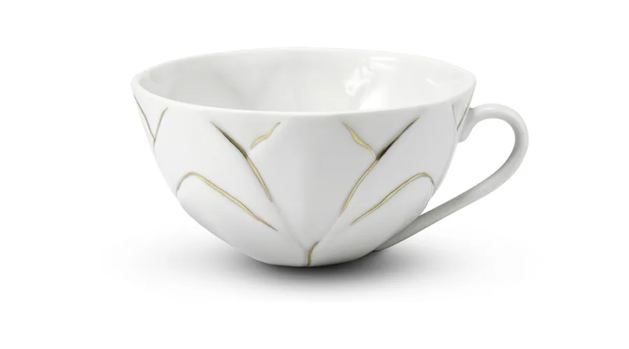 obrazek 1 Unikalna biała filiżanka o kształcie kwiatu lotosu z kolekcji Flora decor – Leander