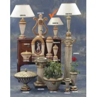 Zdjęcie Mała beżowo-brązowa lampa ceramiczna