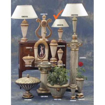 Zdjęcie Mała beżowo-brązowa lampa ceramiczna