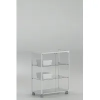 Picture A unique tempered glass display case on wheels