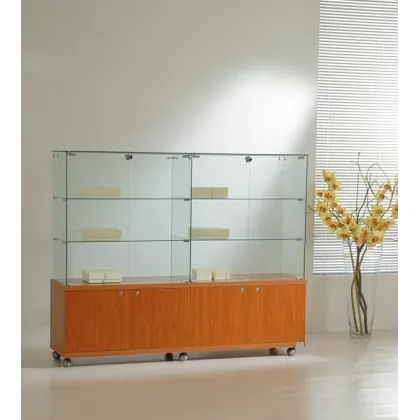 Picture Large shop window with cabinets on wheels