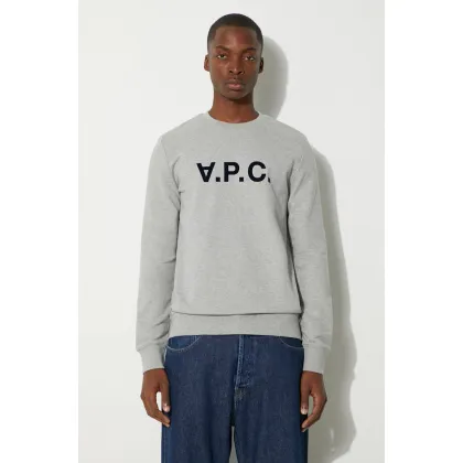 Zdjęcie A.P.C. bluza bawełniana Sweat Vpc męska kolor szary z aplikacją COECQ.H27378-DARKNAVY