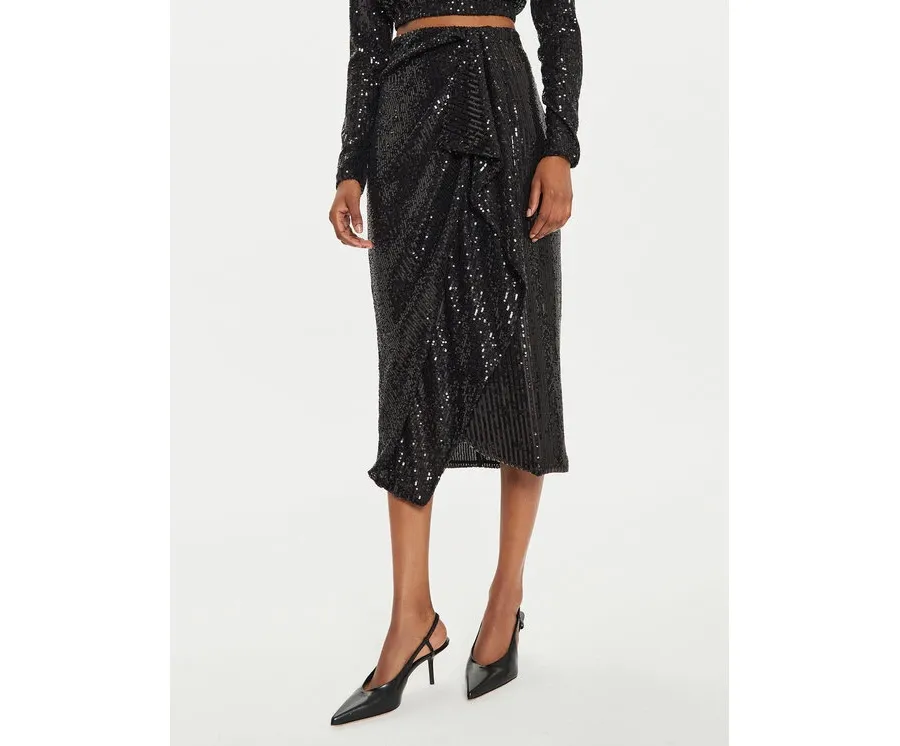 obrazek 1 ViCOLO Spódnica midi TS0404 Czarny Regular Fit