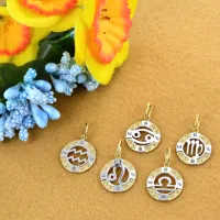 Picture Small zodiac pendant in yellow and white gold - CAPRICORN SIGN