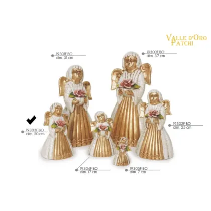 Picture Beautiful angel with a rose 20 cm - Valle d'oro Patchi