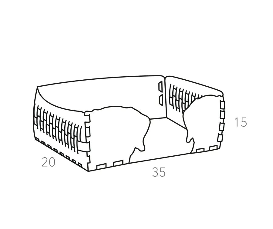 obrazek 3 Wyjątkowe legowisko dla psa 45x30xH15 cm z dwustronną poduszką w kolorze waniliowym