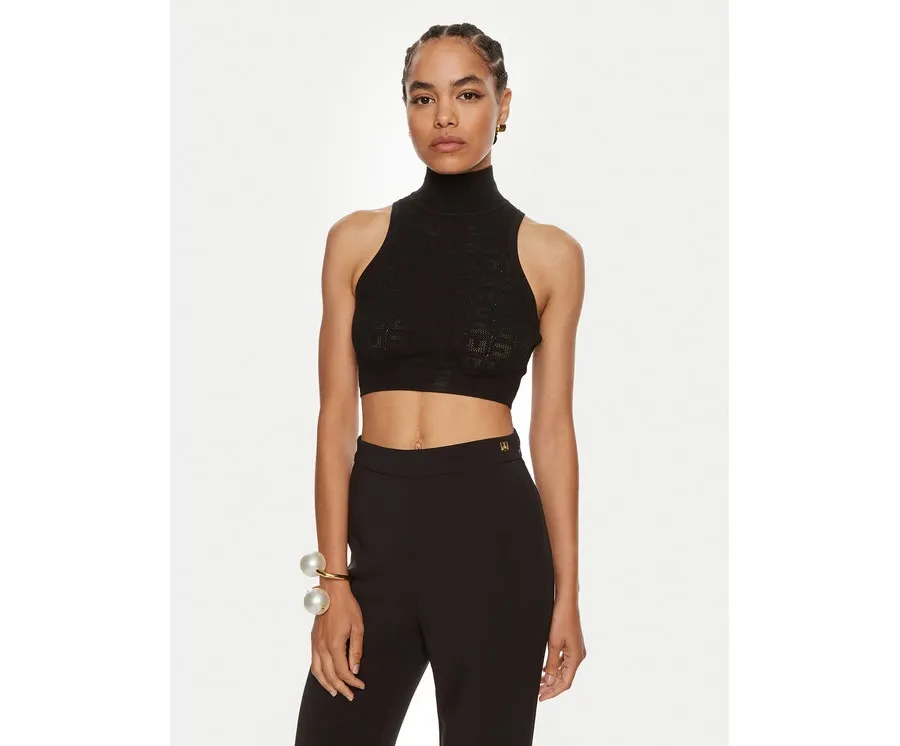 obrazek 1 Elisabetta Franchi Golf TK-28B-46E2 Czarny Slim Fit