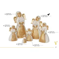 Zdjęcie Włoski, ceramiczny, śpiewający anioł z kryształem 31cm - Valle d'oro Patchi