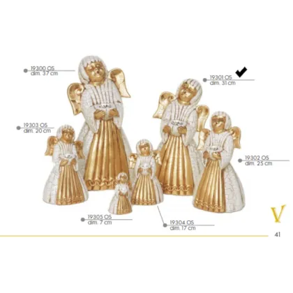 Picture Italian, ceramic, singing angel with crystal 31cm - Valle d'oro Patchi