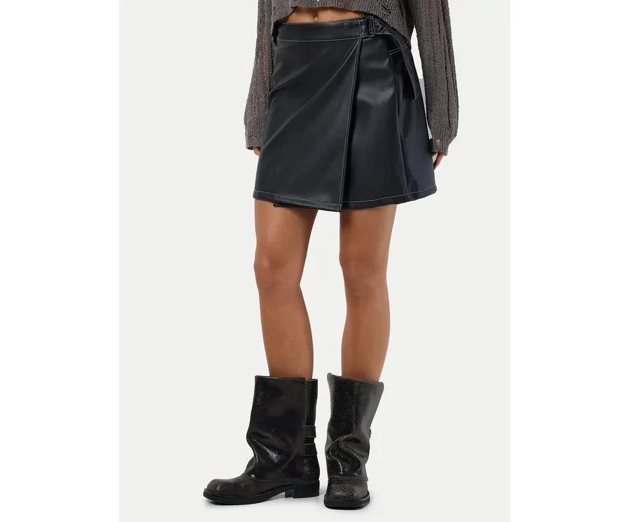 obrazek 1 Noisy May Spódnica z imitacji skóry Mandy 27030945 Czarny Regular Fit